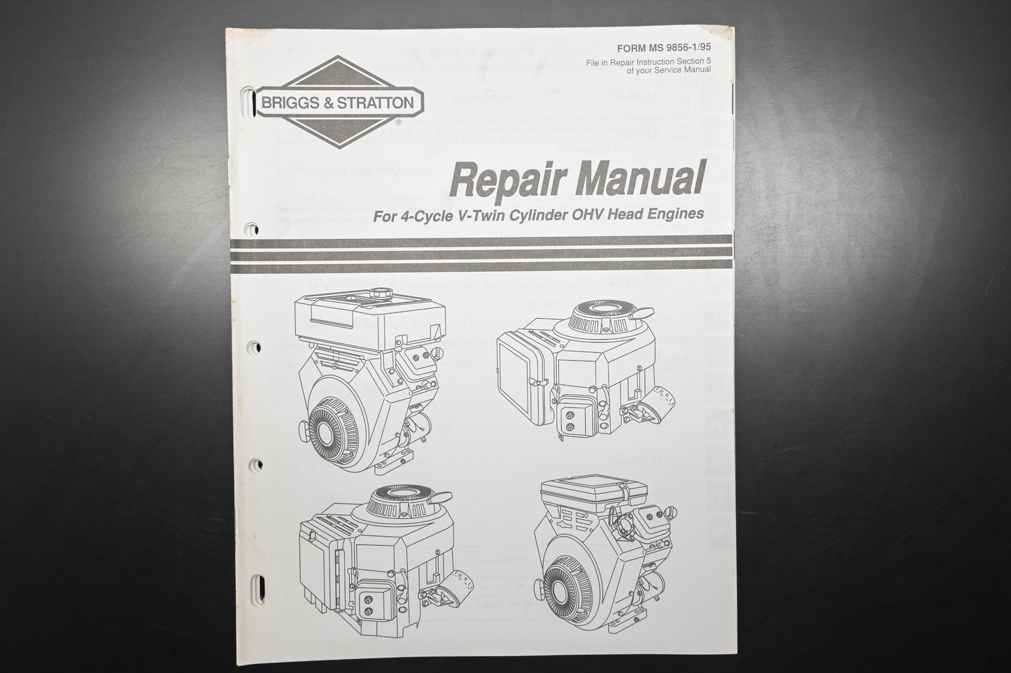 OEM Briggs & Stratton MS-9856-1/95 95 Twin Cylinder Engine Shop Repair Manual
