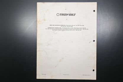 Troy Bilt MN1330490 PTO Horse Roto Tiller Shop Manual
