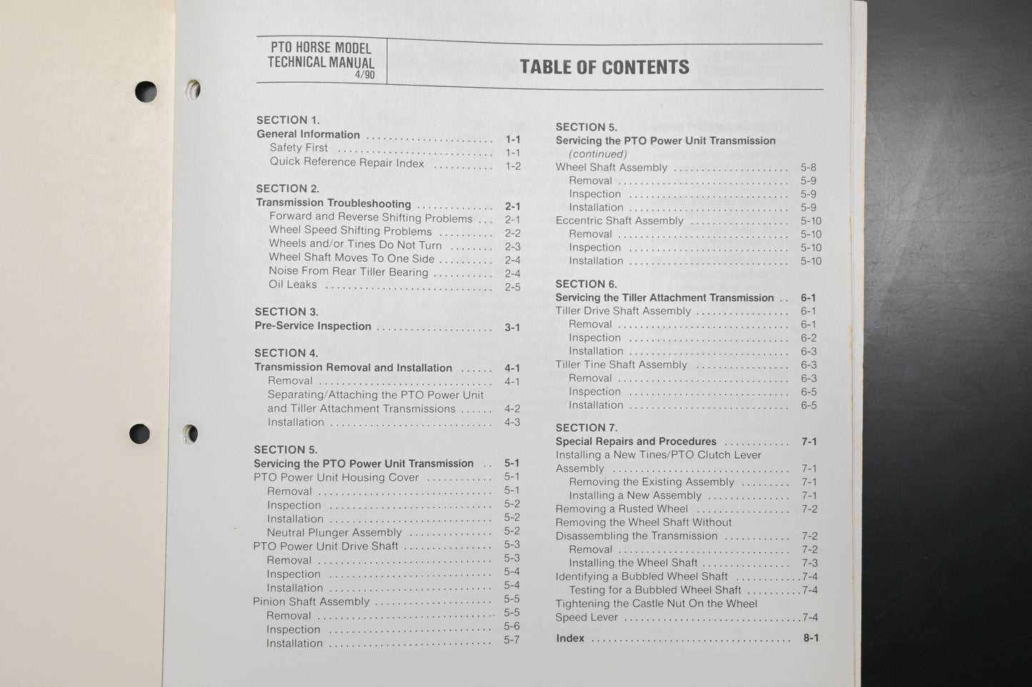 Troy Bilt MN1330490 PTO Horse Roto Tiller Shop Manual