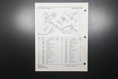 Bolens P-3873-1 33" Tiller Attachment & Tine Extension Kit Parts List