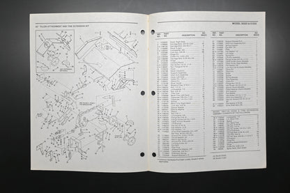 Bolens P-3873-1 33" Tiller Attachment & Tine Extension Kit Parts List