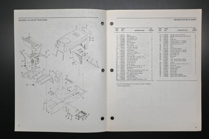 Bolens P-4025-3 87 Tractor Models 5019H 5020H Parts List