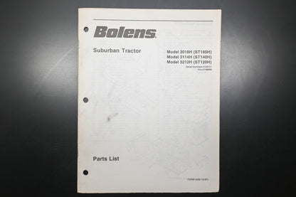 Bolens 4239 87 Suburban Tractor 3018H 3114H 3212H Parts List