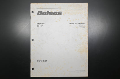 Bolens 4102-1 86 18HP Tractor Model 5018H Parts List