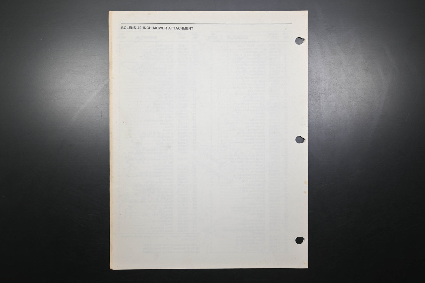 Bolens P3779-2 87 42" Side Discharge Attachment Model 30042S Parts List