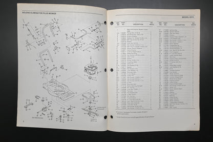 Bolens P-4084-1 87 Eliminator Plus 21" Mower Model 8374 Parts List