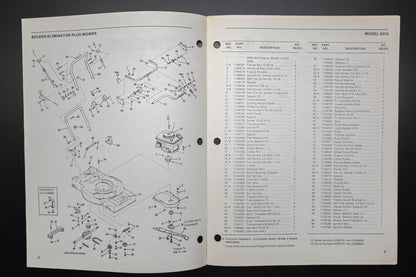 Bolens P-4189 87 Eliminator Plus Mower 21" Model 9074 Parts List