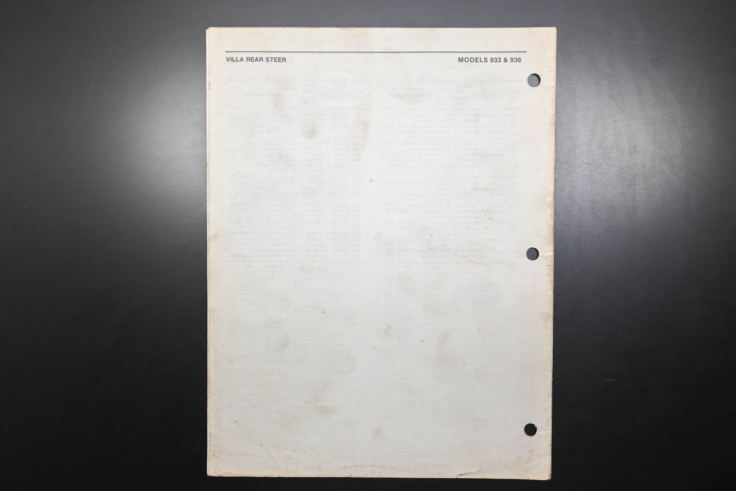 Bolens P4029-1 86 Villa Rear Steer Model 933 936 Parts List