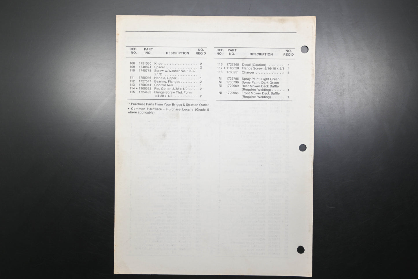 Bolens 4097 87 22" Mulching Mower Model 8647 Parts List