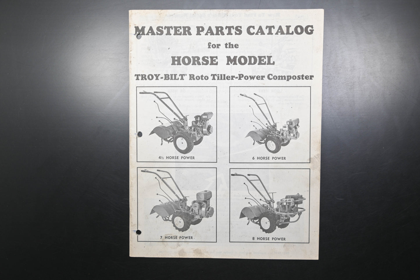 Troy Bilt MNL-1 82 Horse Model Roto Tiller Master Parts Catalog