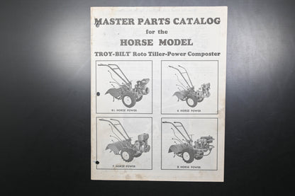 Troy Bilt MNL-1 82 Horse Model Roto Tiller Master Parts Catalog