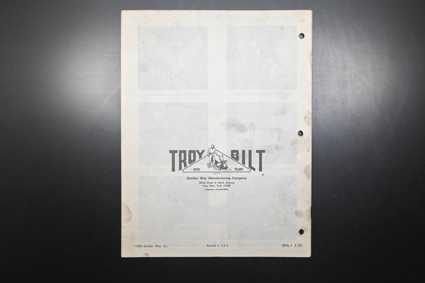 Troy Bilt MNL-1 82 Horse Model Roto Tiller Master Parts Catalog