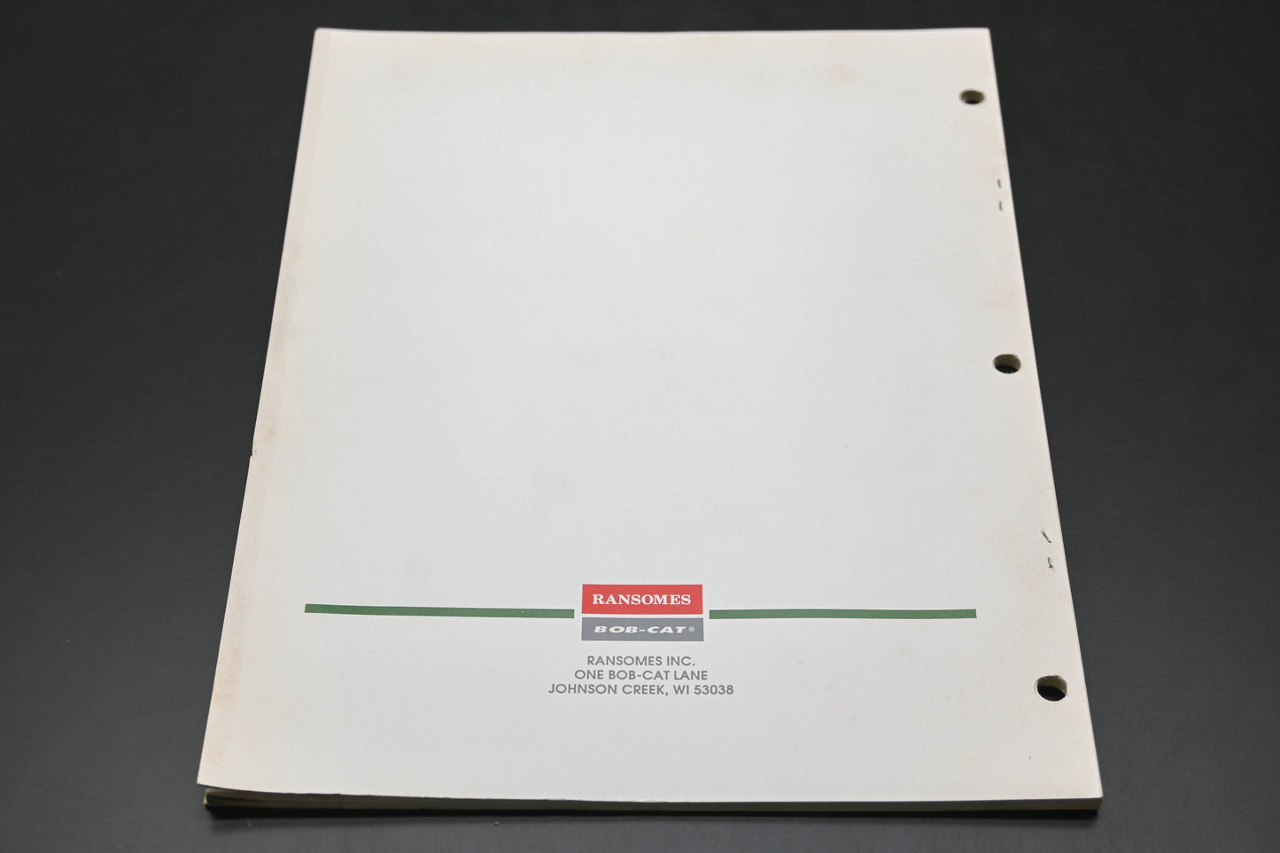 Bob-Cat 38271 89 Gear Drive Midsize M36 M48 Technical Manual