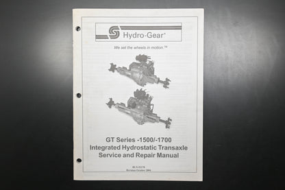 Hydro-Gear BLN-52178 04 GT Series -1500/-1700 Transaxle Repair Manual