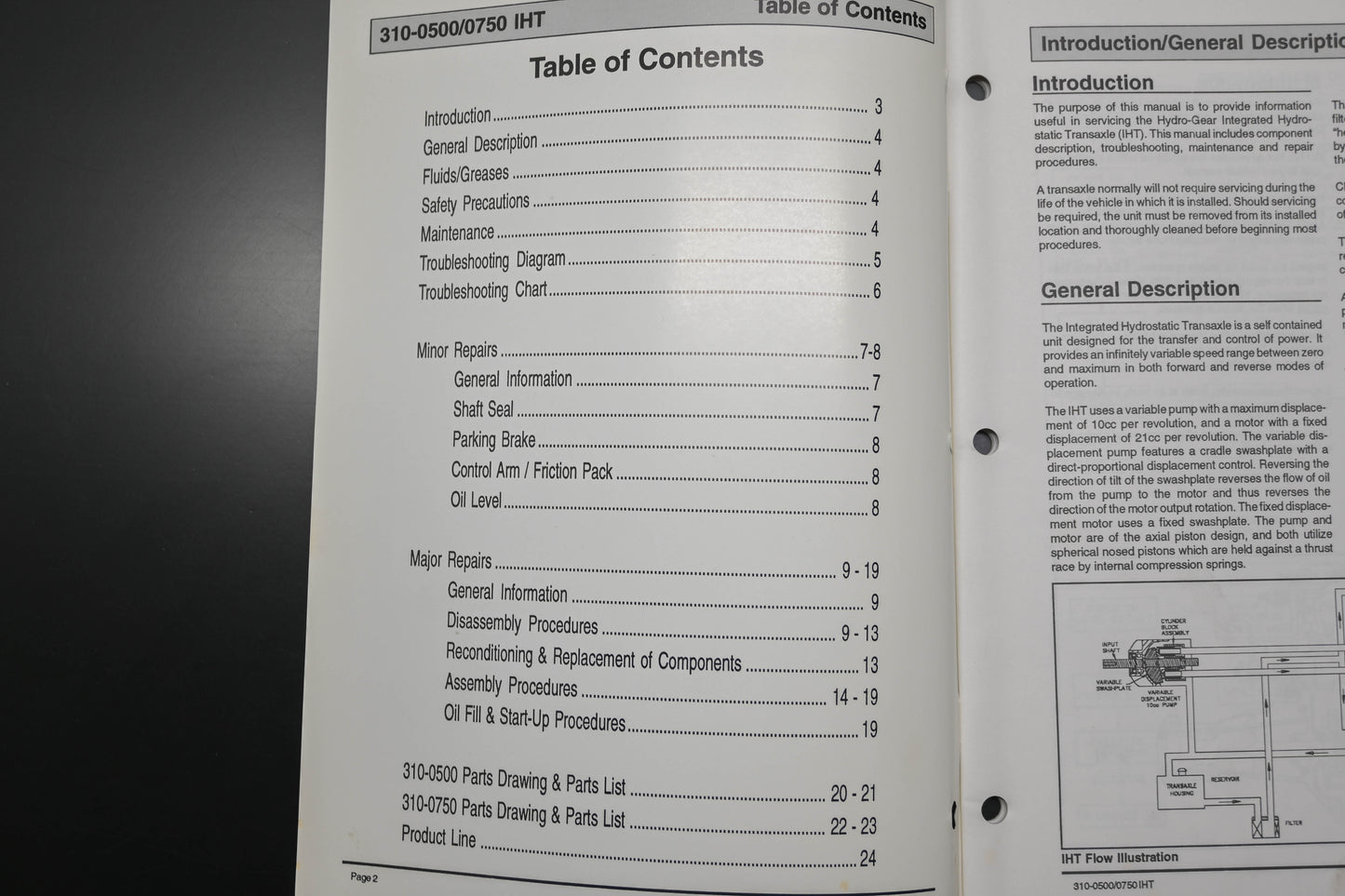 Hydro-Gear BLN-50432 99 310-0500/0750 Transaxle Shop Manual