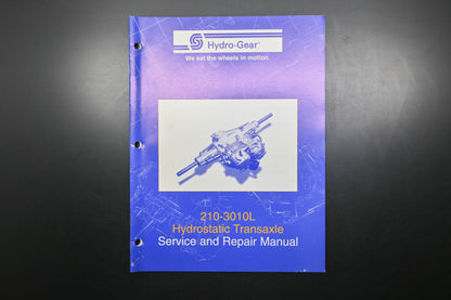 Hydro-Gear BLN-50334 99 210-3010L Transaxle Shop Manual