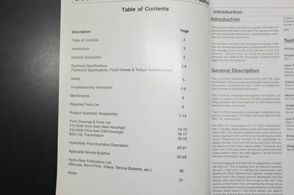 Hydro-Gear BLN-50308 99 210-2510L Drive Axle Shop Manual