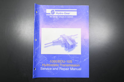 Hydro-Gear BLN-50386 99 1000/BDU-10S Hydrostatic Transaxle Shop Manual
