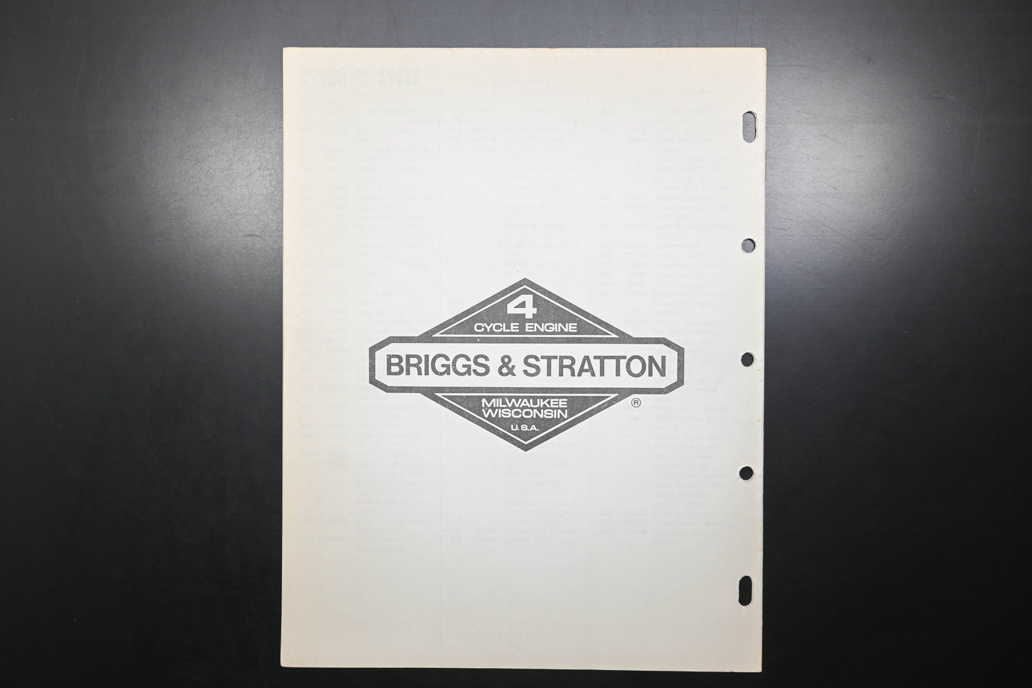 OEM Briggs & Stratton MS-4258-9/77 60300-60499 61300-61499 Parts List
