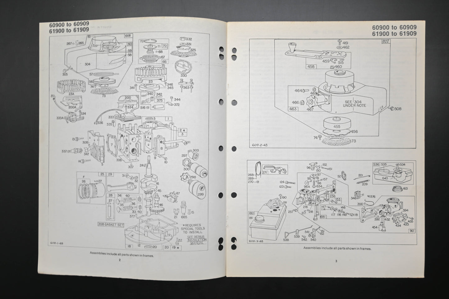 OEM Briggs & Stratton MS-4221-6/79 60900-60909 61900-61909 Parts List