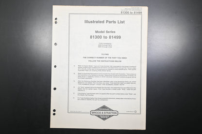 OEM Briggs & Stratton MS-6932-4/79 81300-81499 Illustrated Parts List