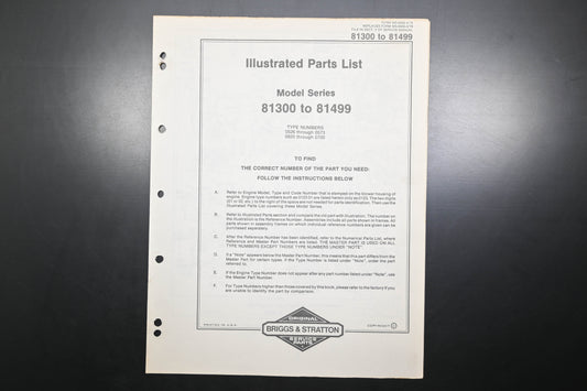 OEM Briggs & Stratton MS-6932-4/79 81300-81499 Illustrated Parts List