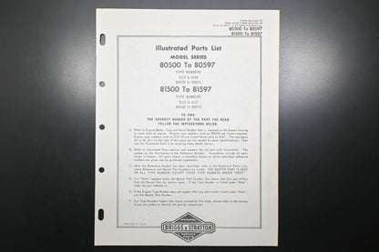 OEM Briggs & Stratton MS-4195-97 80500-80597 81500-81597 Parts List