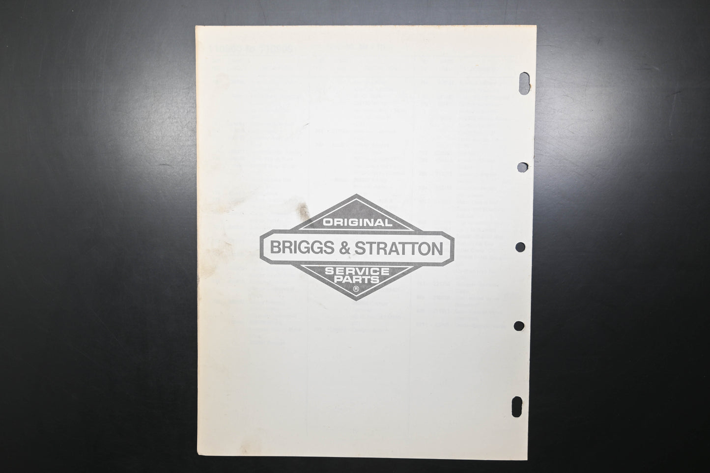 OEM Briggs & Stratton MS-6317-10/78 110900-110999 Parts List