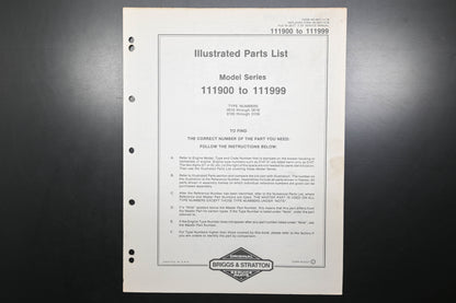 OEM Briggs & Stratton MS-6677-11/78 111900-111999 Parts List