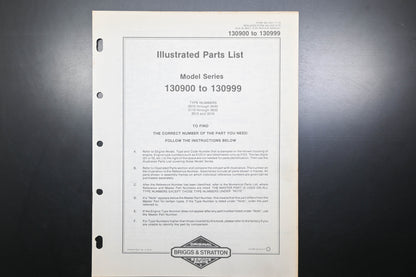 OEM Briggs & Stratton MS-5531-11/78 130900-130999 Parts List