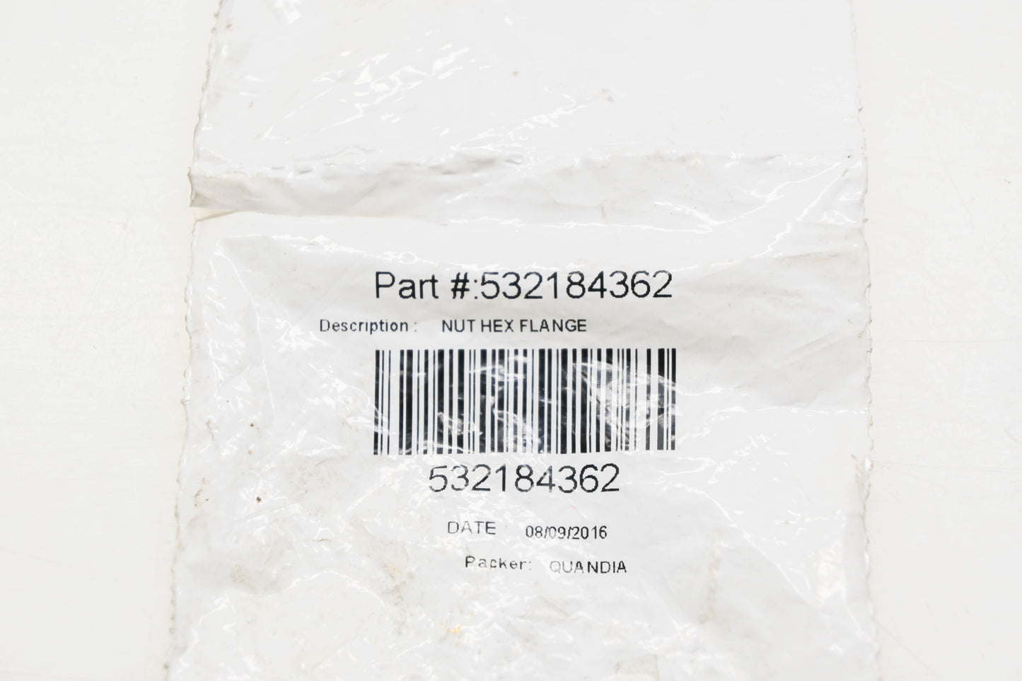 New OEM Husqvarna 532 18 43-62, 532184362 Hex Flange Nut NOS