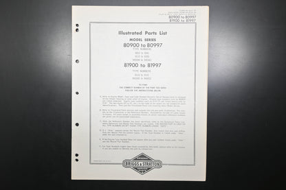 OEM Briggs & Stratton MS-4216-97 80900-80997 81900-81997 Parts List