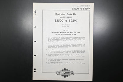 OEM Briggs & Stratton MS-4883-70 82500-82597 Parts List