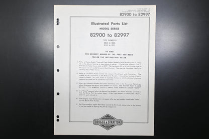 OEM Briggs & Stratton MS-4889-50 82900-82997 Parts List