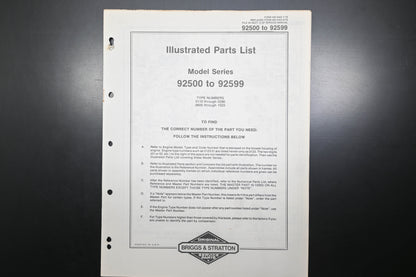 OEM Briggs & Stratton MS-5422-1/79 92500-92599 Parts List