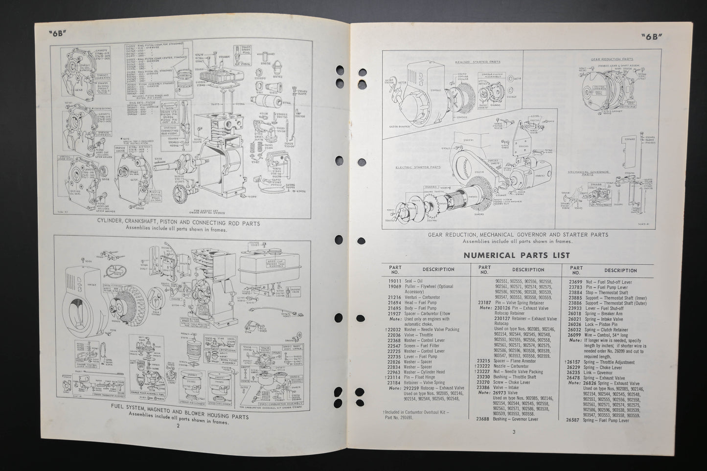 OEM Briggs & Stratton MS-3823-41 Model 6B Parts List