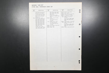OEM Briggs & Stratton MS-4109-60 Model 6B-HS 900060 Series Parts List