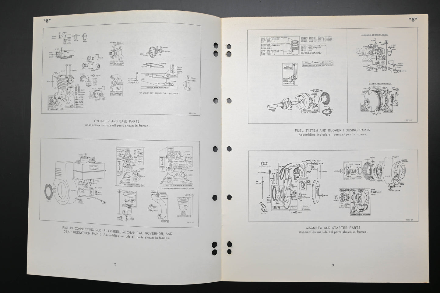 OEM Briggs & Stratton MS-3771-41 Model Series 8F 8P 8R Parts List