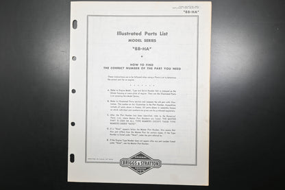 OEM Briggs & Stratton MS-3777-61 Model 8B-HA Parts List