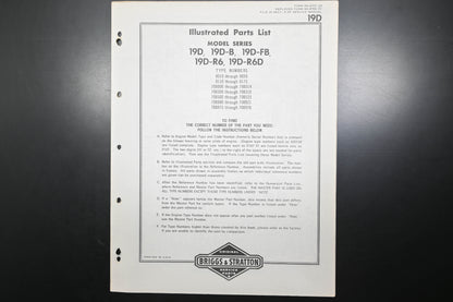 OEM Briggs & Stratton MS-4073-53 Model Series 19D Parts List