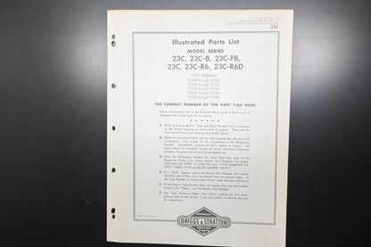 OEM Briggs & Stratton MS-4237-53 Model Series 23C Parts List