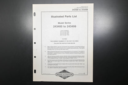 OEM Briggs & Stratton MS-5424-3/79 243400-243499 Parts List