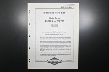 OEM Briggs & Stratton MS-6929-5/79 252700-252799 Parts List