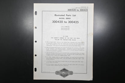 OEM Briggs & Stratton MS-5611-24 300420-300425 Parts List