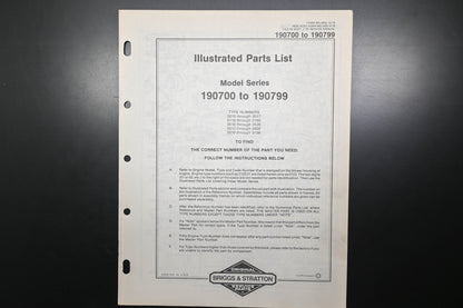 OEM Briggs & Stratton MS-5852-12/78 190700-190799 Parts List