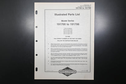 OEM Briggs & Stratton MS-5853-1/79 191700-191799 Parts List
