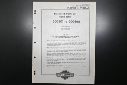 OEM Briggs & Stratton MS-5562-16 200401-200466 Parts List