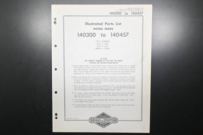 OEM Briggs & Stratton MS-4804-125 140300-140457 Parts List