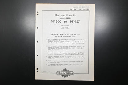 OEM Briggs & Stratton MS-4805-78 141300-141457 Parts List
