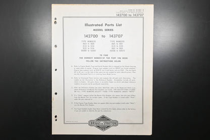 OEM Briggs & Stratton MS-4800-19 142700-143707 Parts List